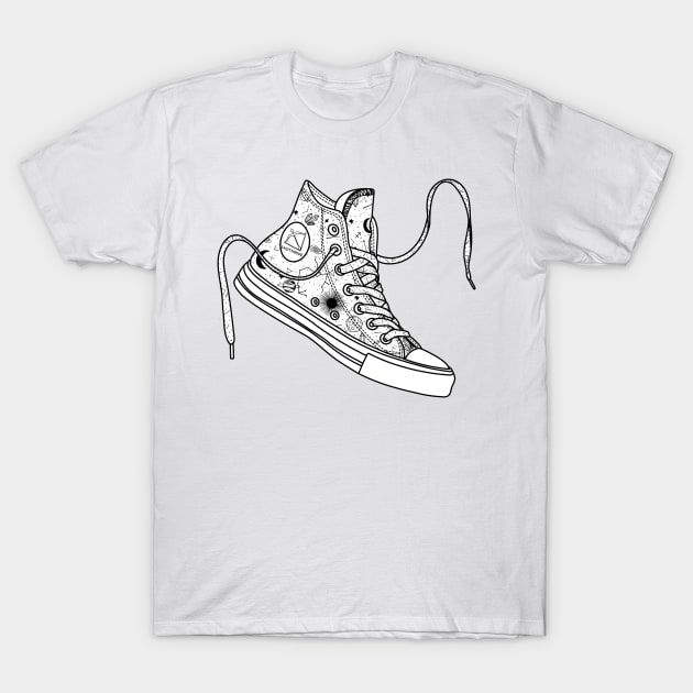 Sagittarius High tops - Black &amp; white T-Shirt by MickeyEdwards